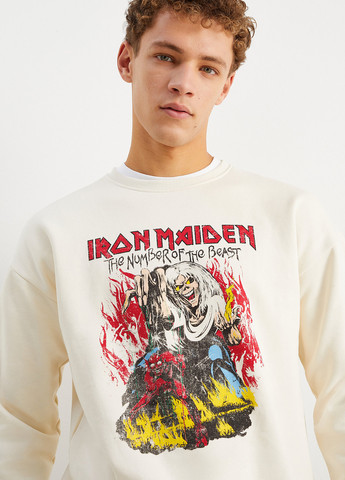 Світло-бежевий світшот C&A малюнок без декору (352190300)