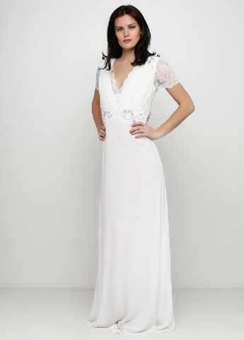 Білий вечірня плаття, сукня Amelia Rose однотонна