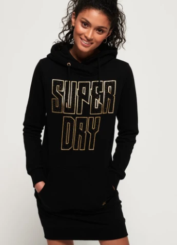 Чорна кежуал сукня Superdry однотонна