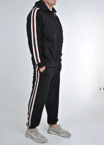 Черный зимний спортивный костюм с лампасами Berta Lucci
