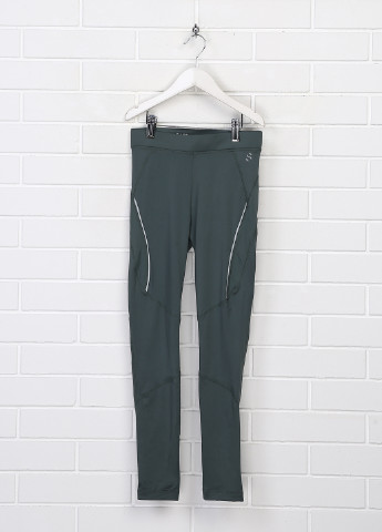 Серо-зеленые спортивные демисезонные прямые брюки H&M Basic