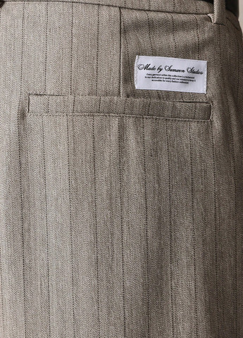 Бежевые классические, кэжуал демисезонные прямые брюки SHEIN