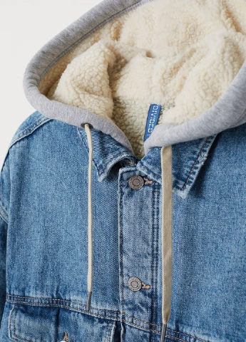 Блакитна зимня джинсова куртка H&M