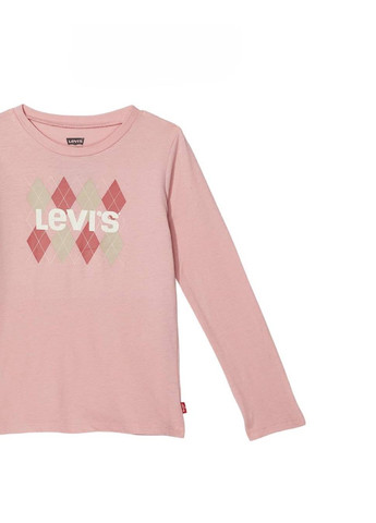 Розовый демисезонный кэжуал лонгслив Levi's с логотипом