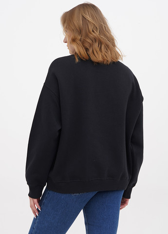 Свитшот H&M - Прямой крой надпись черный кэжуал хлопок, трикотаж - (257561545)