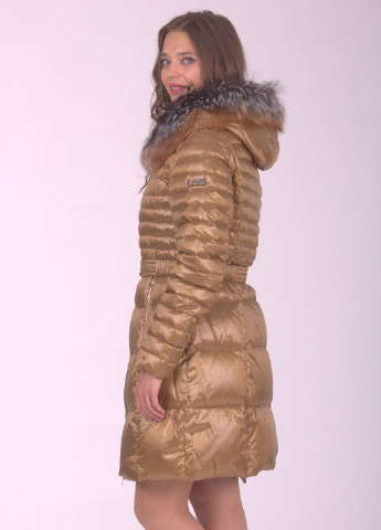 Золотистая зимняя куртка (мех чернобурки) Sea Wing