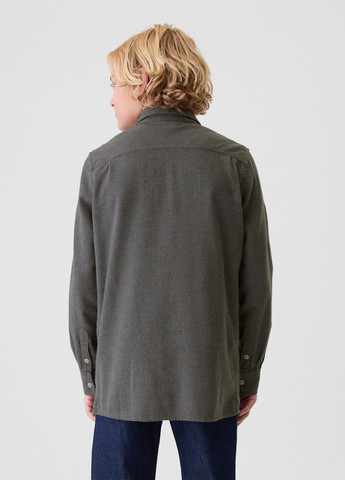 Серая кэжуал рубашка однотонная Gap