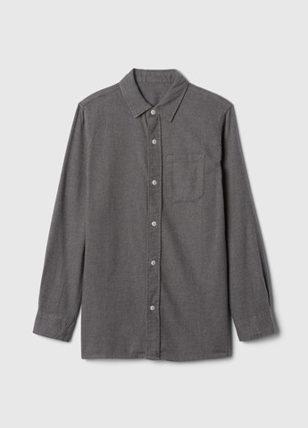 Серая кэжуал рубашка однотонная Gap