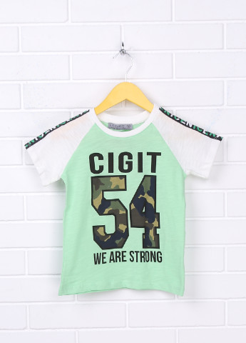 Салатова літня футболка з коротким рукавом Cigit