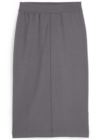 Серая офисная, кэжуал однотонная юбка C&A карандаш