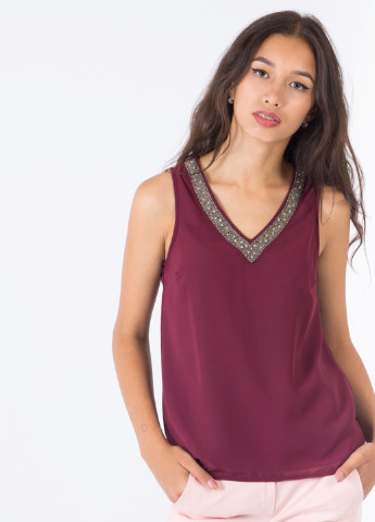 Бордовая летняя блуза Vero Moda