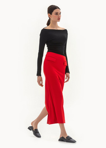 Красная кэжуал однотонная юбка BGL карандаш