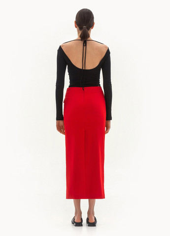 Красная кэжуал однотонная юбка BGL карандаш