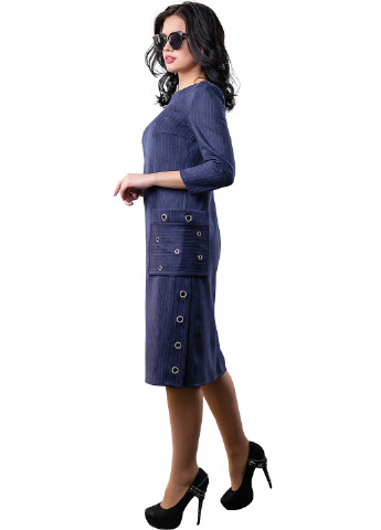 Синее кэжуал платье ST-Seventeen в полоску