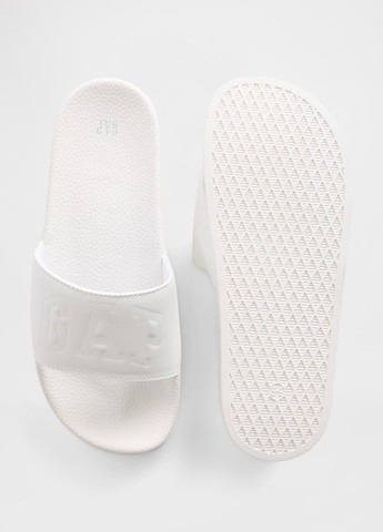 Белые шлепанцы Gap с тиснением, с логотипом