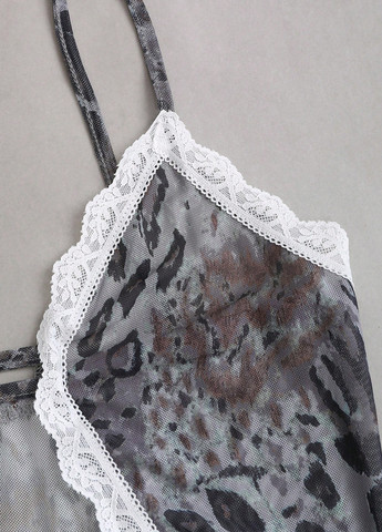 Серо-коричневое откровенный платье SHEIN леопардовый