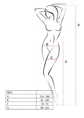 Еротичні колготки-бодістокінг S021 white, в крупну сітку з високим паском Passion (255615053)