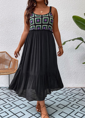 Чорна кежуал сукня SHEIN з геометричним візерунком