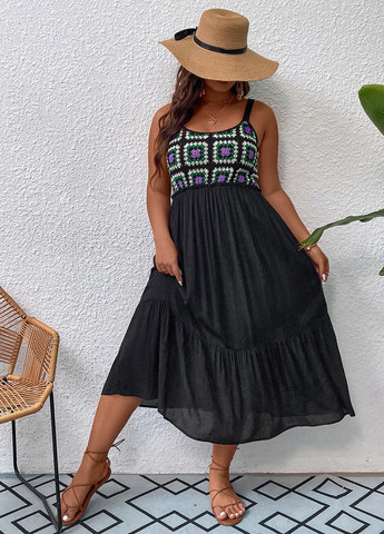 Чорна кежуал сукня SHEIN з геометричним візерунком