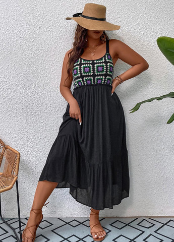 Чорна кежуал сукня SHEIN з геометричним візерунком