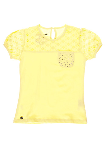 Желтая летняя футболка с коротким рукавом Divonette
