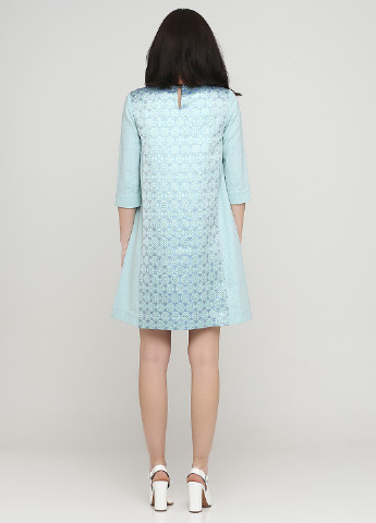 Бірюзова ділова сукня а-силует Anastasia Ivanova for PUBLIC&PRIVATE з абстрактним візерунком