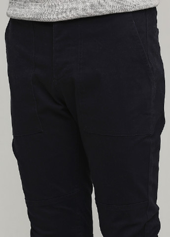 Темно-синие джинсовые демисезонные зауженные брюки H&M