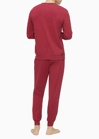 Світшот Calvin Klein - Прямий крій логотип темно-червоний домашній бавовна - (238083311)