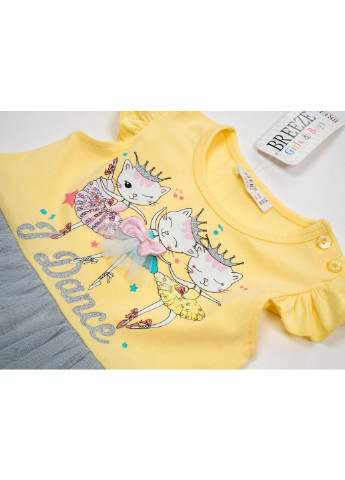 Жёлтое платье с котиками (14368-86g-yellow) Breeze (251326520)