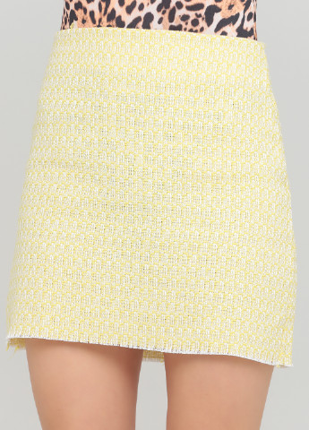 Светло-желтая кэжуал меланж юбка Boohoo а-силуэта (трапеция)