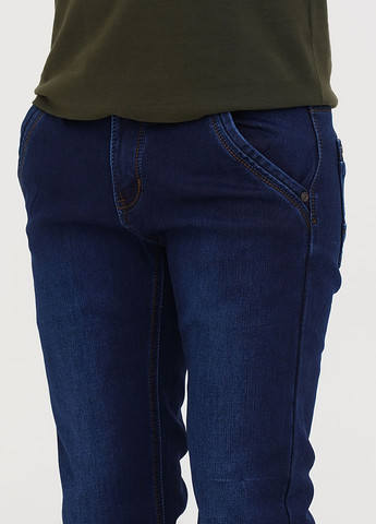 Темно-синие демисезонные слим джинсы Denim