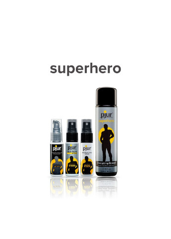 Пролонгувальний спрей Superhero Spray 20 мл, всотується в шкіру, натуральні компоненти Pjur (255169346)