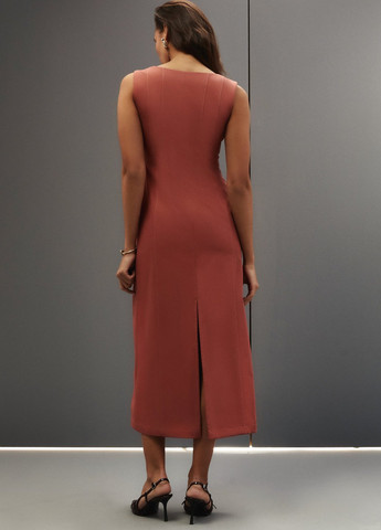 Терракотовое кэжуал платье силуэтная Gepur однотонное