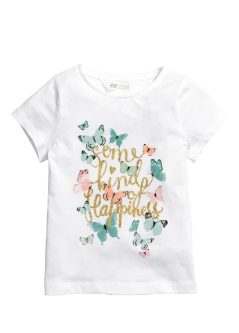 Белая летняя футболка H&M