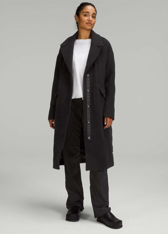 Черное демисезонное Пальто однобортное Lululemon Athletica