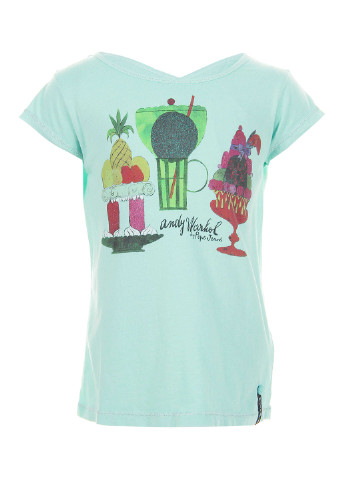 Мятная летняя футболка с коротким рукавом Andy Warhol