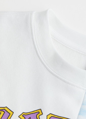 Свитшот H&M - крой рисунок белый кэжуал - (251956085)