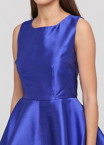Синее коктейльное платье бэби долл Goddiva однотонное