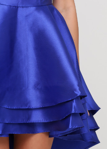 Синее коктейльное платье бэби долл Goddiva однотонное