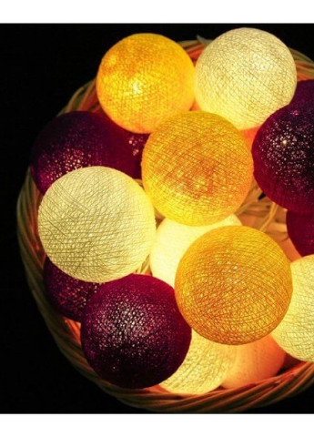 Гирлянда тайские фонарики CBL Violet 20 шариков, 3.7 м Cotton Ball Lights 1315 (252643980)