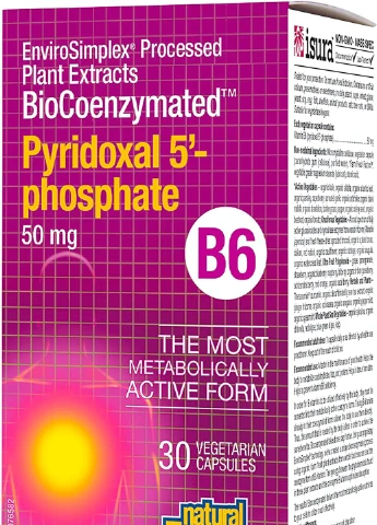 Вітамін BioCoenzymated, B6, Pyridoxal 5'-Phosphate, 50 mg, 30 Vegetarian Capsules Natural Factors (256027822)
