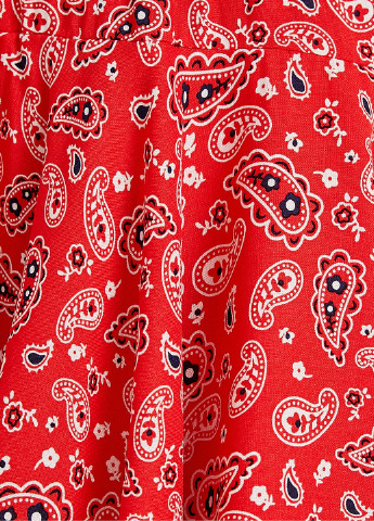 Красная кэжуал "турецкие огурцы" юбка KOTON клешированная