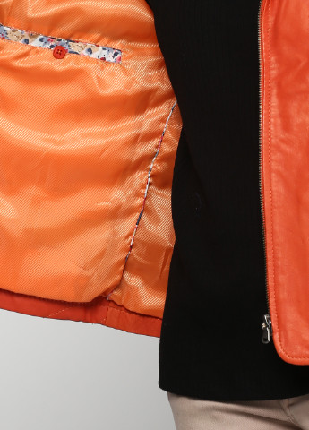 Оранжевая демисезонная куртка кожаная JULIA