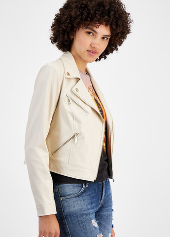 Молочна демісезонна куртка косуха Guess