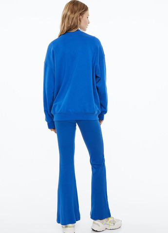 Світшот H&M - Вільний крій однотонний синій кежуал бавовна, трикотаж - (262738626)