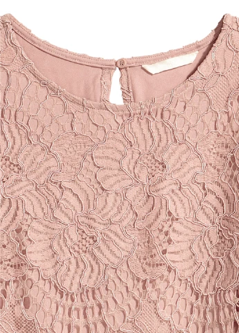 Пудрова коктейльна сукня H&M фактурна