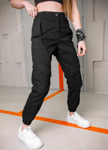 Черные кэжуал демисезонные зауженные брюки BEZET