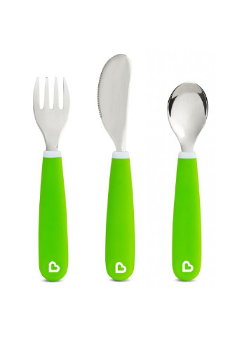 Набор детской посуды Splash из нержавеющей стали 3 предмета Зеленый Munchkin (252233448)