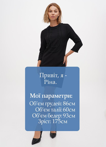 Чорна кежуал сукня Sassofono однотонна