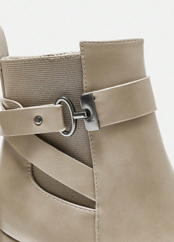 Осенние ботильоны SHEIN с пряжкой из искусственной кожи